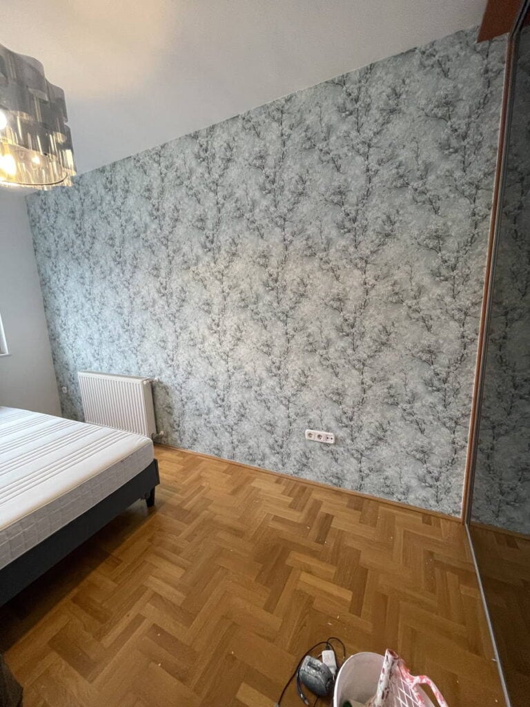 14. ker. Birtok utca Hálószoba tapétázás
